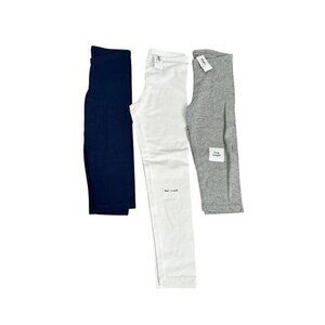 Old Navy Girls Stretch Leggings 3-Pack - Navy White & Gray - Sizes S (6-7)